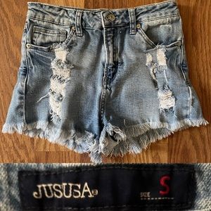 JUST USA Distressed Denim Jean CUTOFF SHORTS Size Small